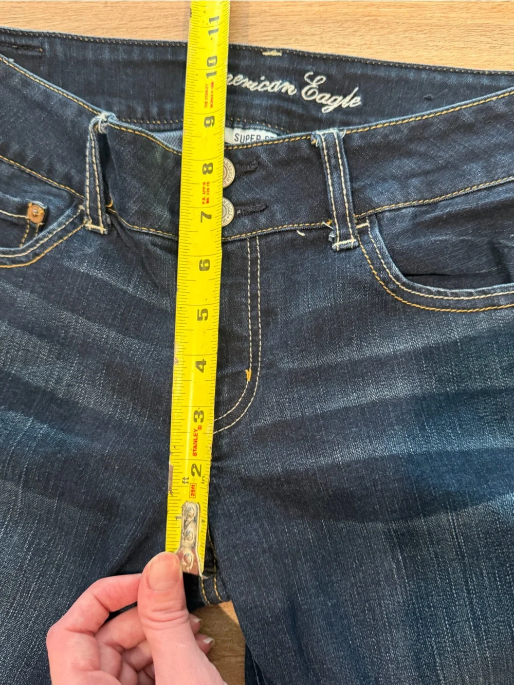 American Eagle Low Rise Dark Wash Bootcut Jeans Size 10 Regular Y2K